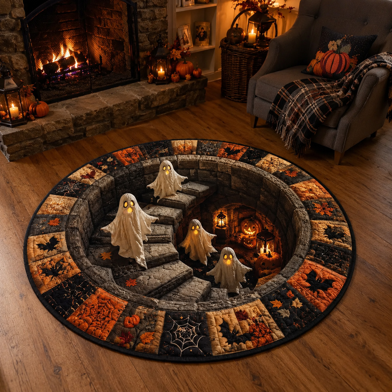 Shirem 3D Vortex Halloween Rug